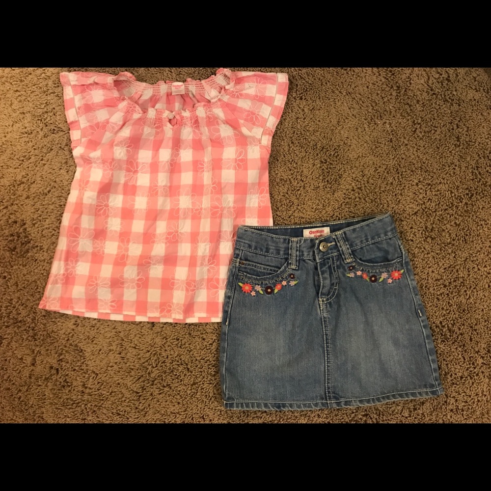 Like New! Oshkosh B’gosh Jean Skirt & Blouse